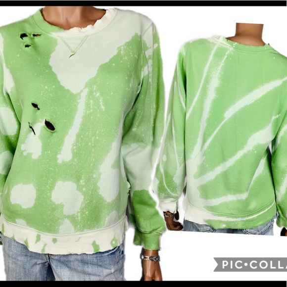 Saint John's Bay Active Tops - Custom Bleached Tie Dye Destroyed  Sweatshirt